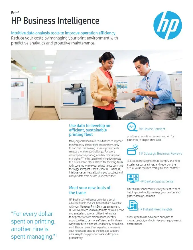HP, Business Intelligence, Brochure, HP, Hewlett Packard, Pear Tree  Enterprises