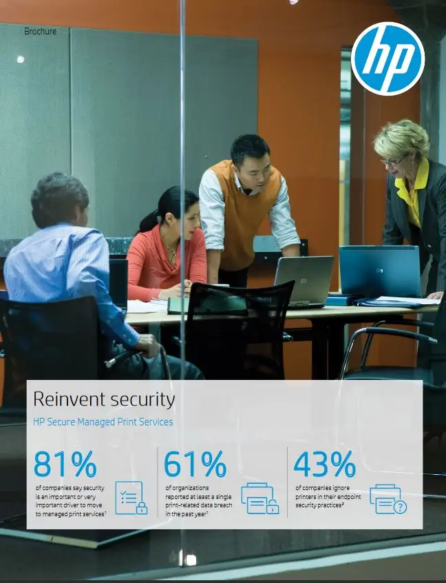 HP, Managed Print Services, Reinvent, Security, Brochure, HP, Hewlett Packard, Pear Tree  Enterprises