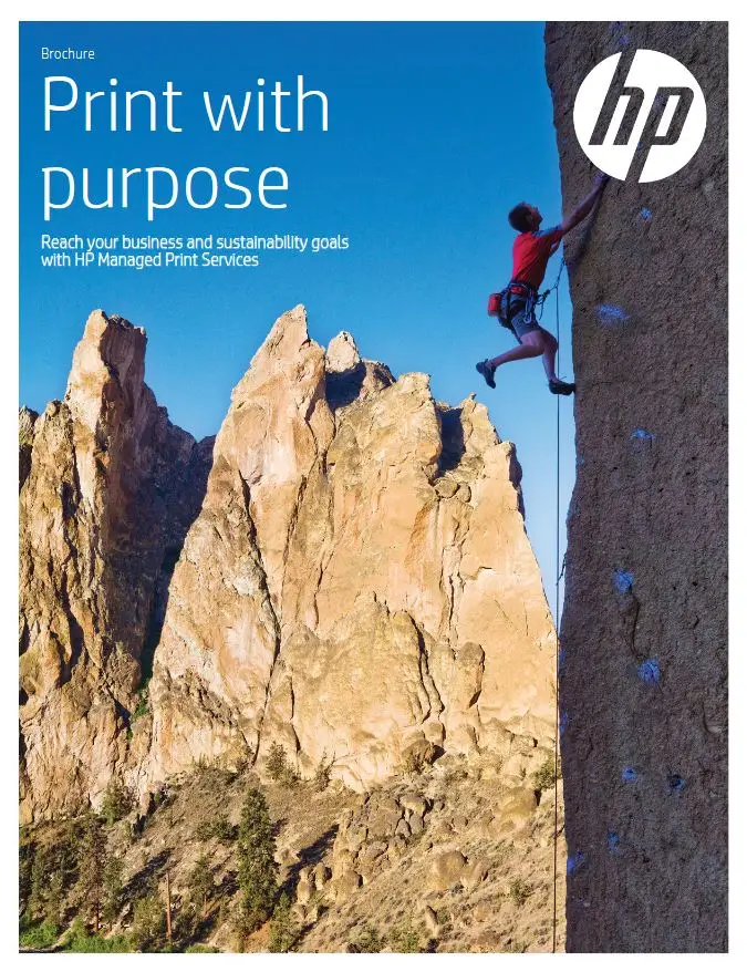 HP, Print With Purpose, MPS Brochure, Cover, HP, Hewlett Packard, Pear Tree  Enterprises