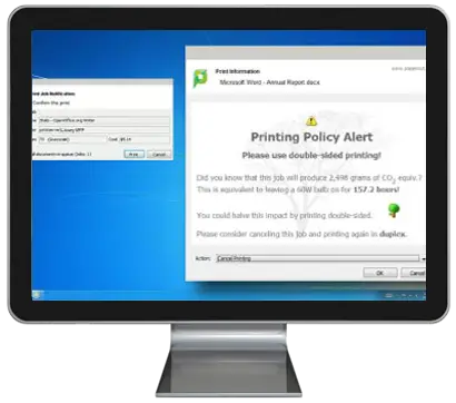 Papercut, Print Policy Alert, Pear Tree  Enterprises