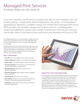 a cost per page that you can count on, MPS, Managed Print Services, Xerox, Pear Tree  Enterprises