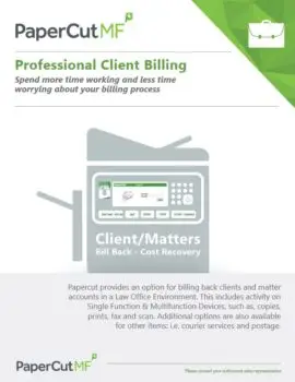 Papercut, Mf, Professional Client Billing, Pear Tree  Enterprises